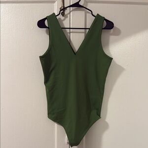 Abercrombie & Fitch Olive Women’s Plunge Bodysuit